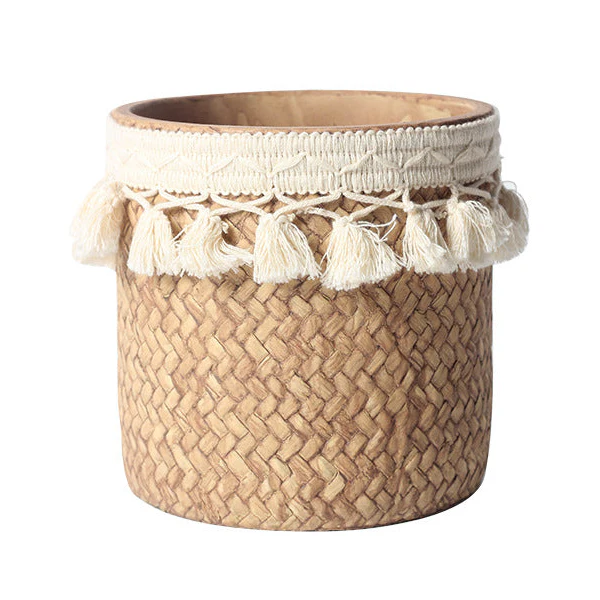 Ceramic Woven Basket Planter - Medium - Image 10