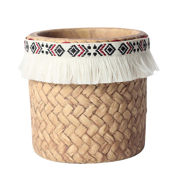 Ceramic Woven Basket Planter - Medium - Image 8
