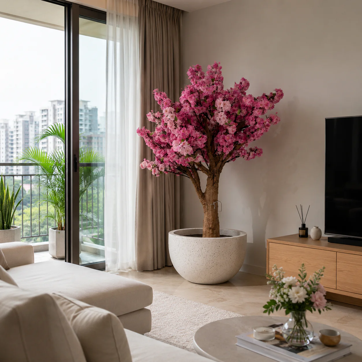 Cherry Blossom - Real-Trunk Artificial Tree - Image 2