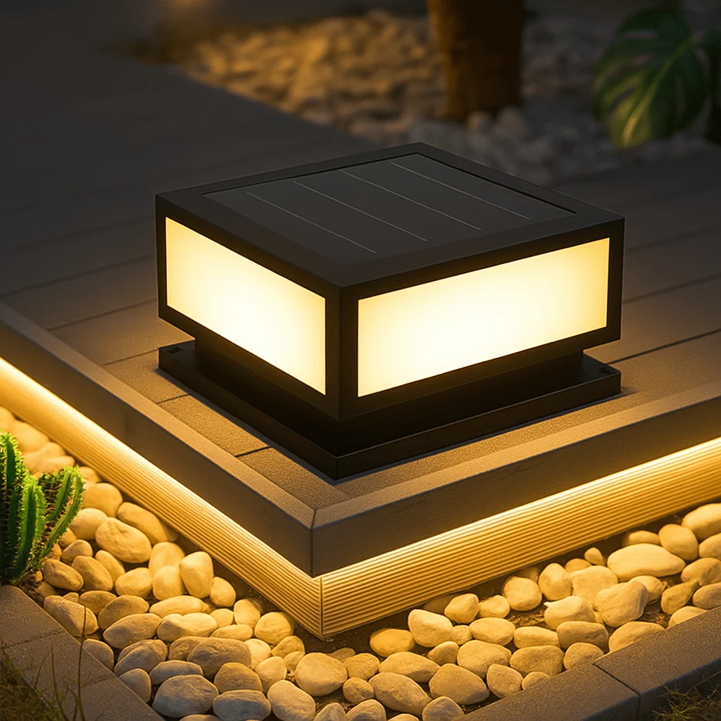 Cube Column Solar Garden Lights - Image 2