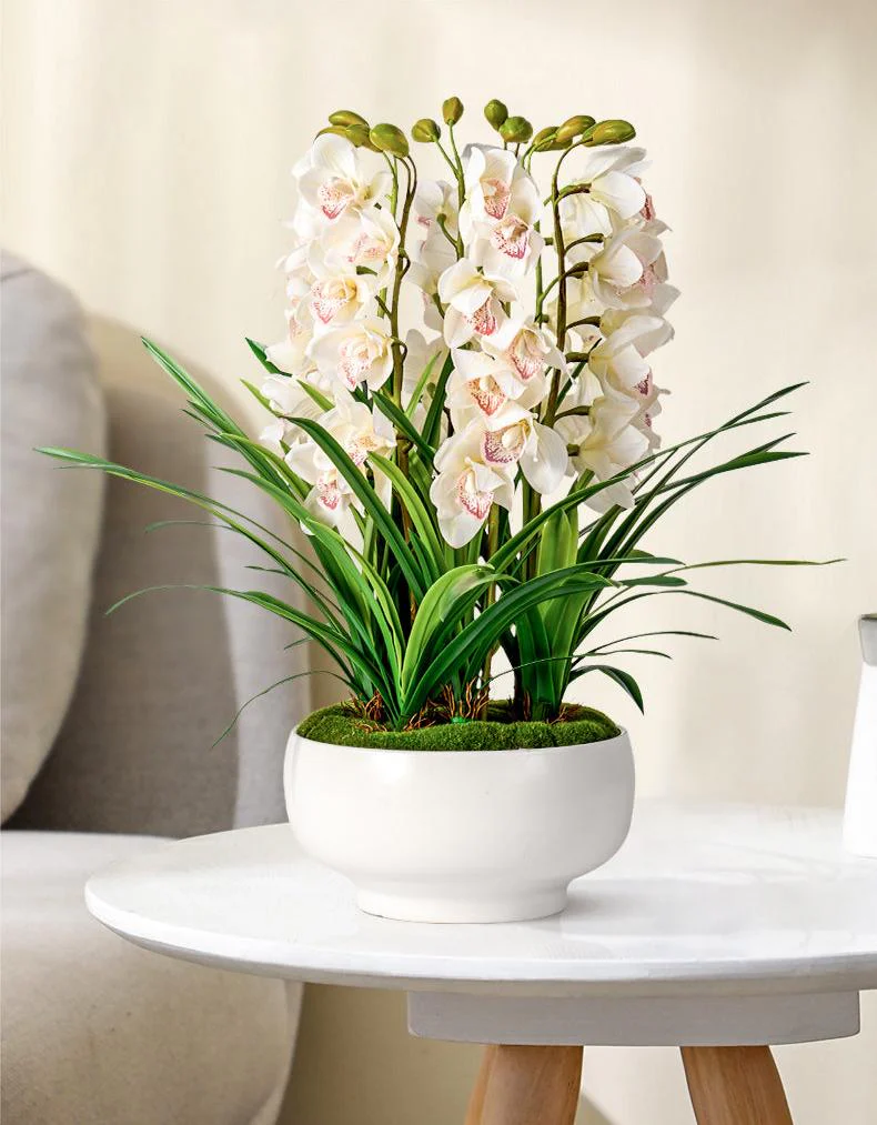 Cymbidium Flowers Arrangement (Life-like Artificial) - Image 5