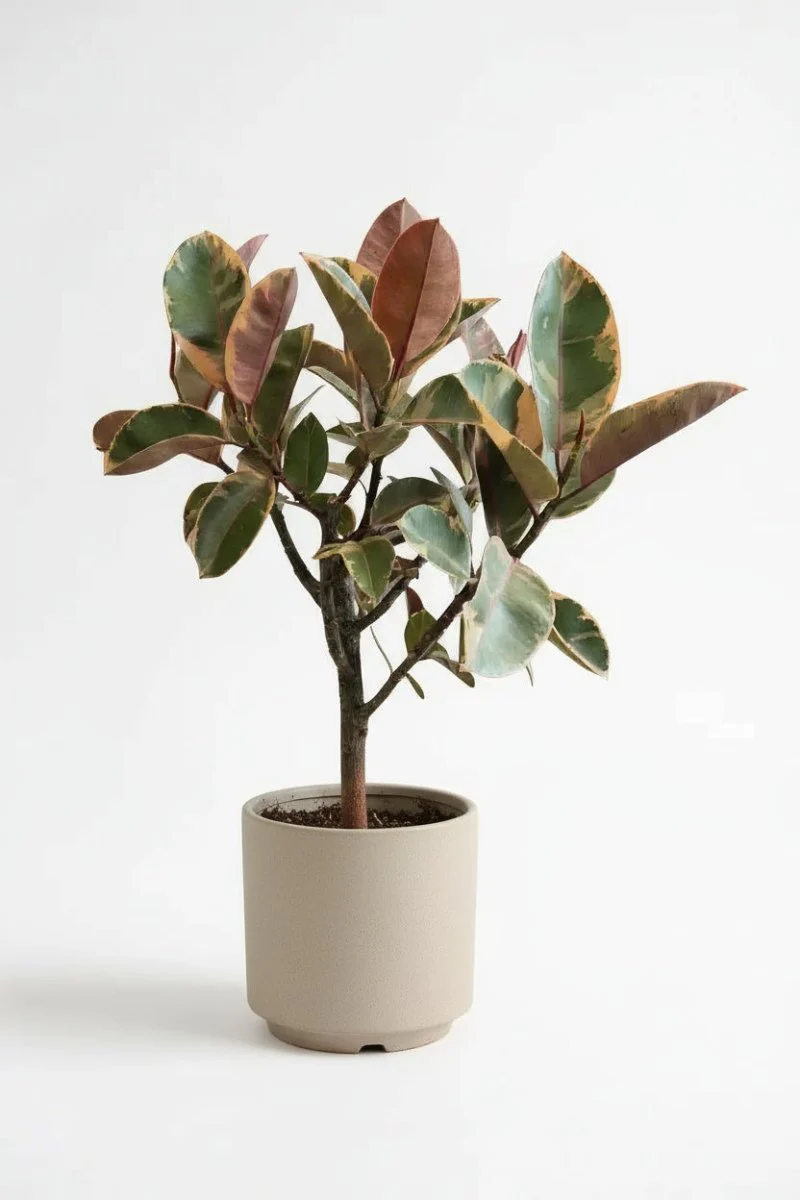 Ficus Elastica Ruby - Rubber Tree Variegated - Image 3