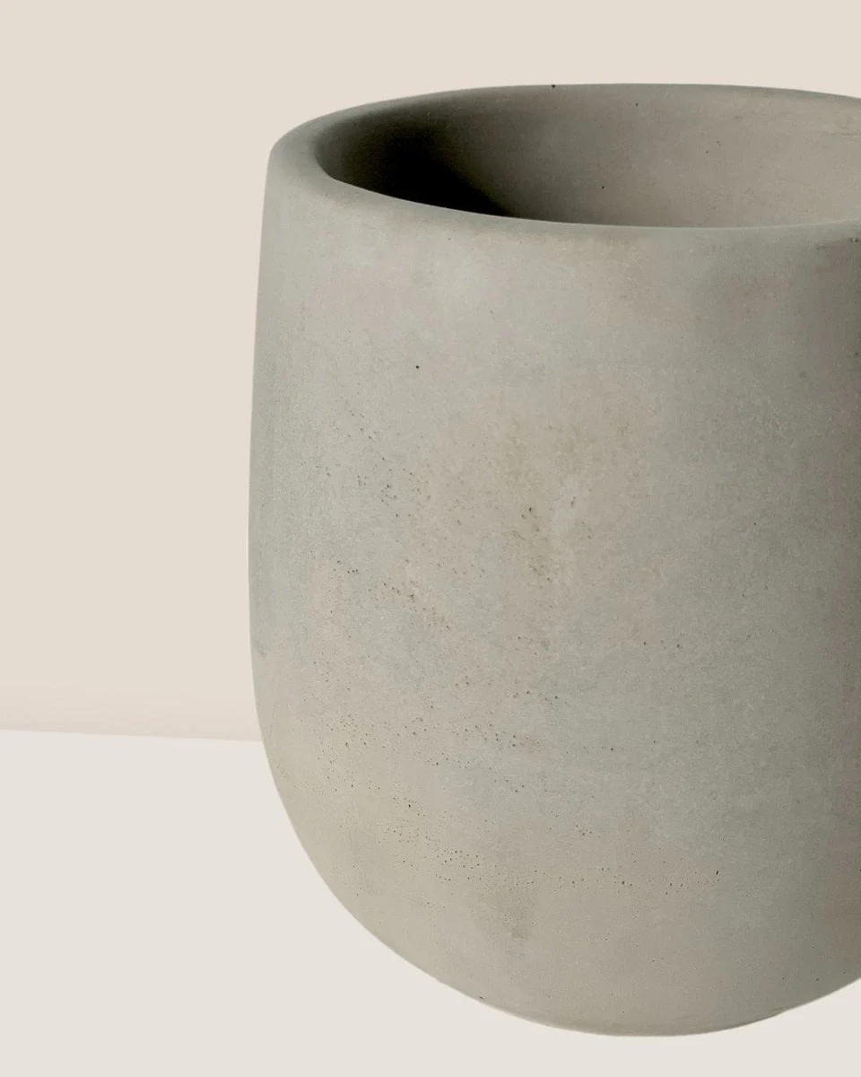 Dusty Grey Cement Planter with Tray - Small - Image 5