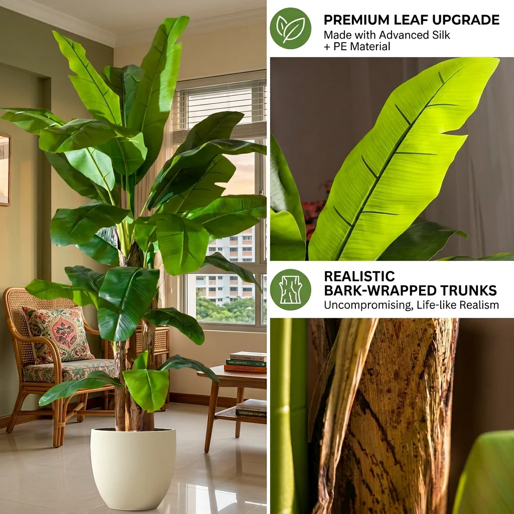Tropical Banana Tree Artificial Plant - Image 4
